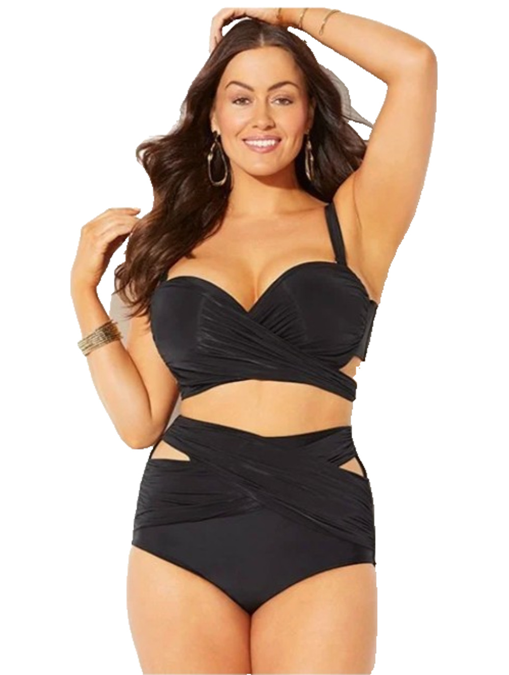 Gabifresh Swimsuits For All Black Bikini Set 10D DD Top Size 10 Bottom NWT NEW